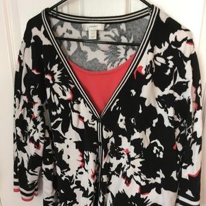 Lightweight sweater with 3/4 length sleeves, C J Banks, 3x